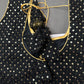 Sleevless Sequins Work Black Blouse - 