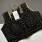 Sleevless Sequins Work Black Blouse - 