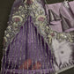 Pastel Purple Lavender Tissue Silk Maggam Aari Net Blouse - 