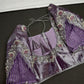 Pastel Purple Lavender Tissue Silk Maggam Aari Net Blouse - 