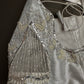 Silver Tissue Silk Maggam Aari Net Blouse - 