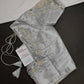 Silver Tissue Silk Maggam Aari Net Blouse - 