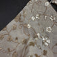 Beige Gold Sequins Embroidery Silk Blouse - 