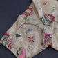 Beige Gold Sequins Multi Color Embroidery Silk Blouse - 