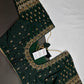 Green Silk Maggam Aari Work Blouse - 