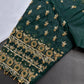 Green Silk Maggam Aari Work Blouse - 