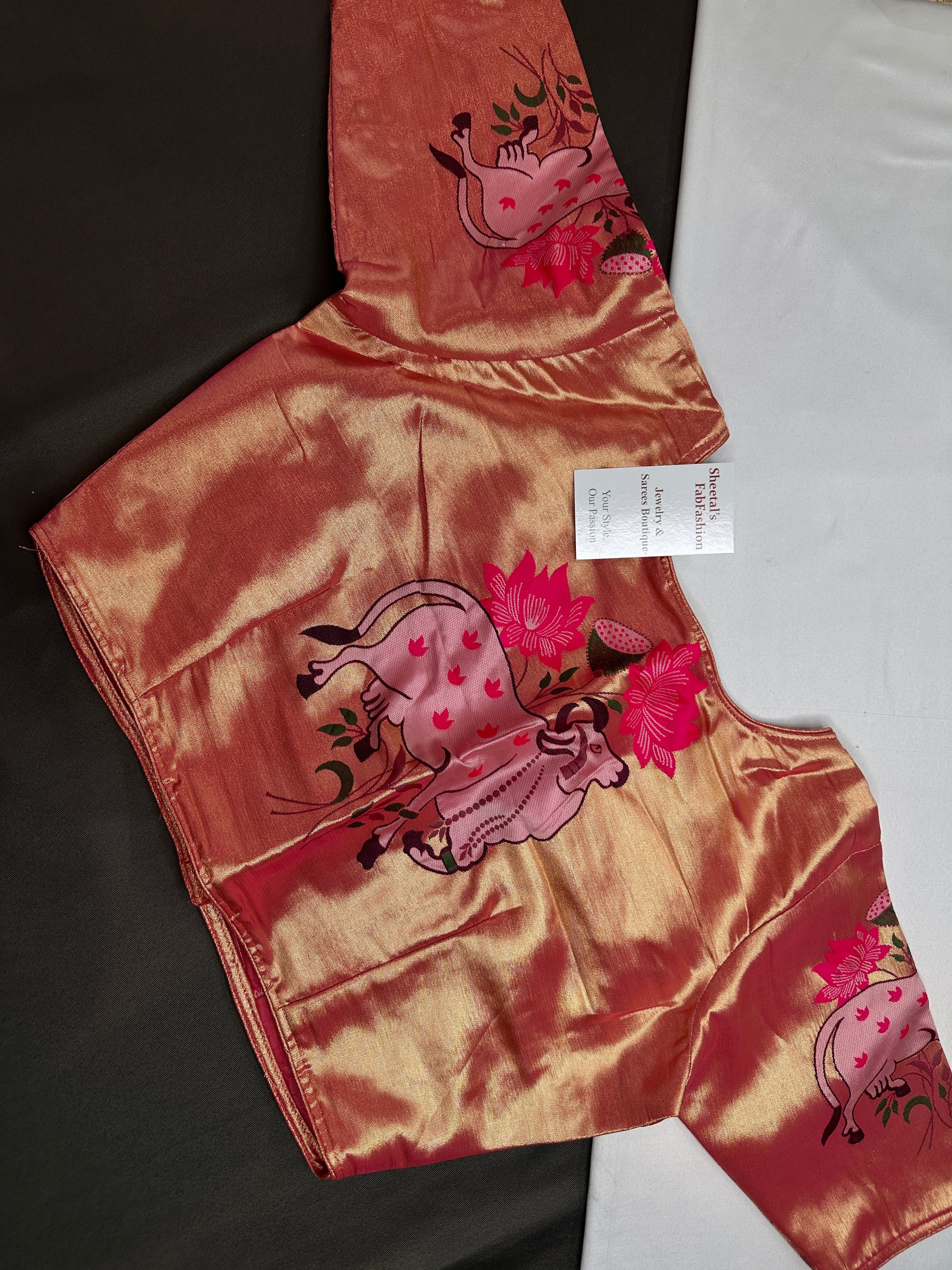 Pink Pichwai Pure Painthani Blouse - 