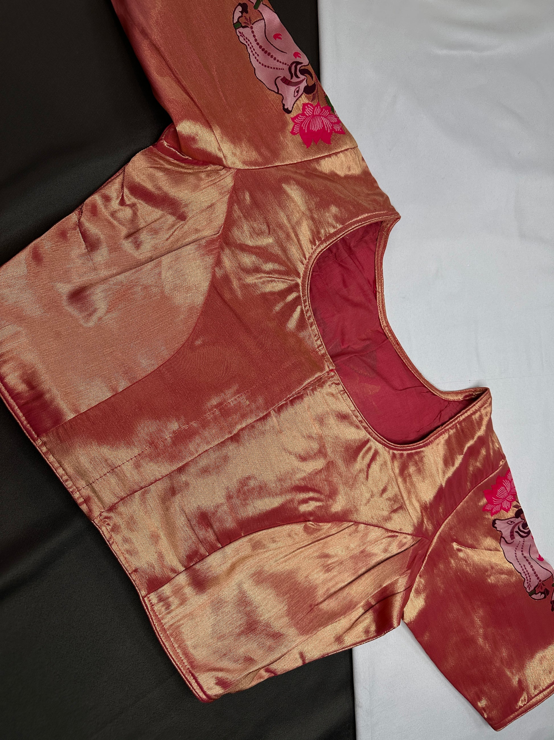 Pink Pichwai Pure Painthani Blouse - 