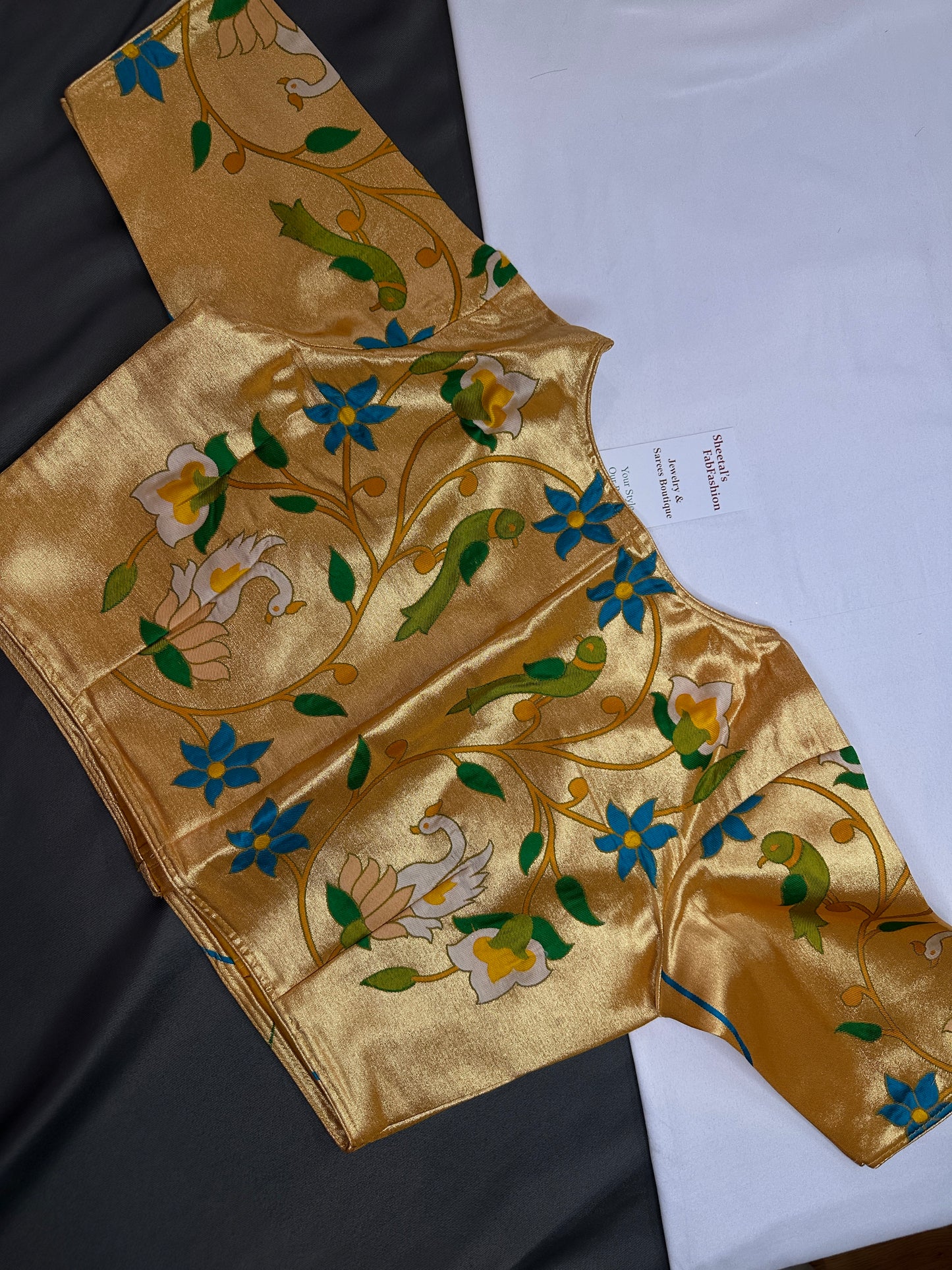 Yellowish Gold Pure Painthani Blouse - 