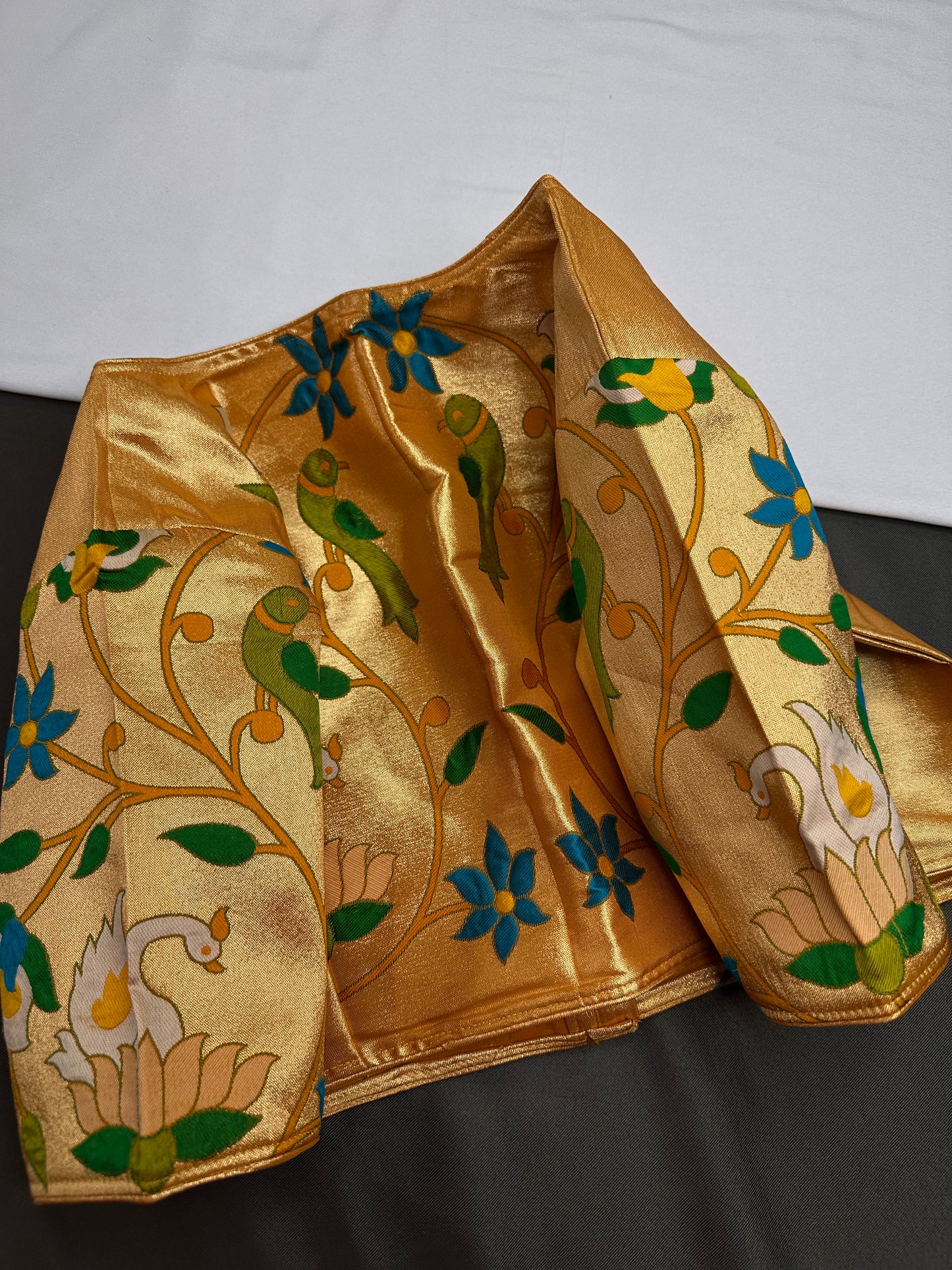 Yellowish Gold Pure Painthani Blouse - 