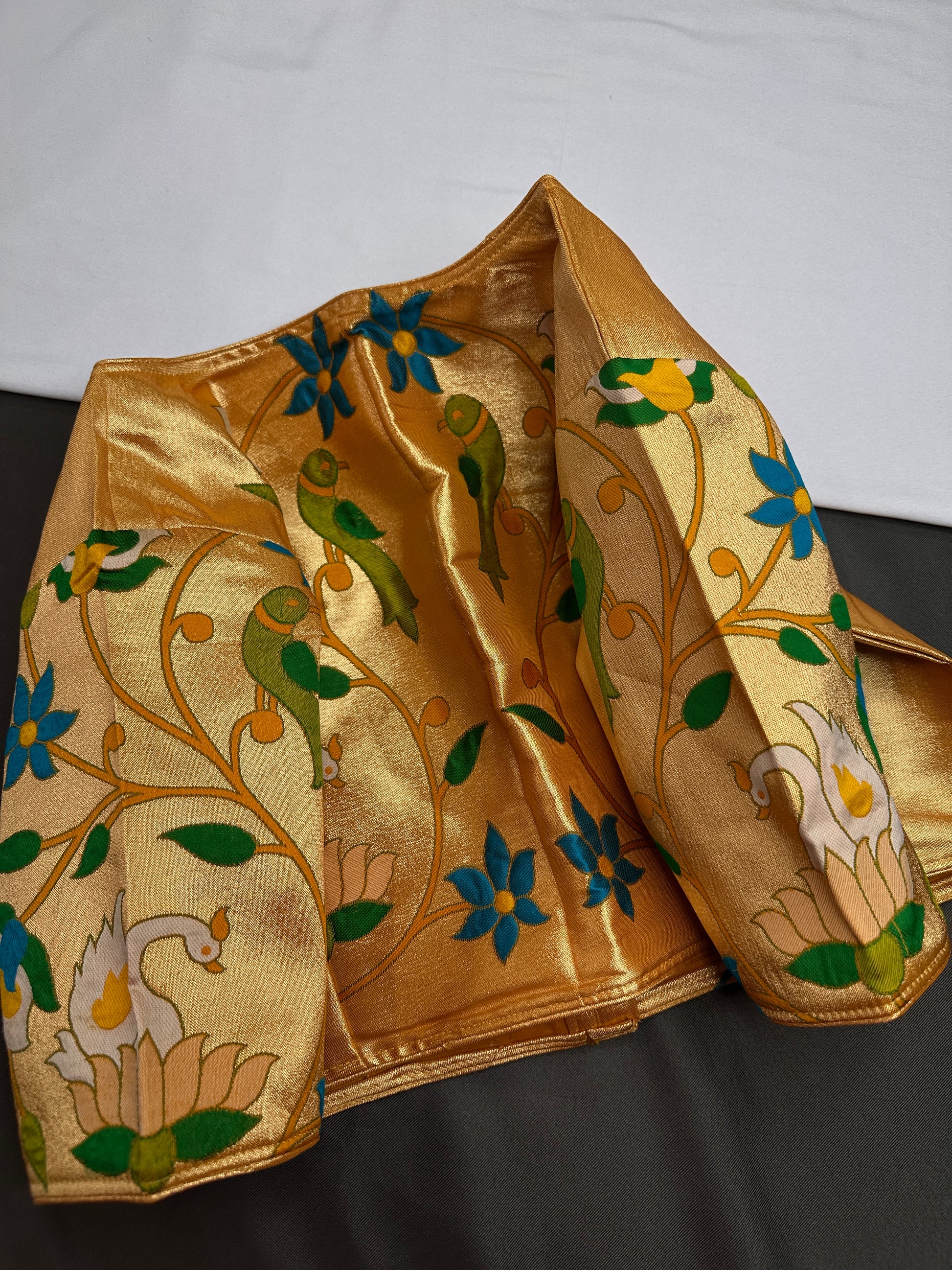 Yellowish Gold Pure Painthani Blouse - 