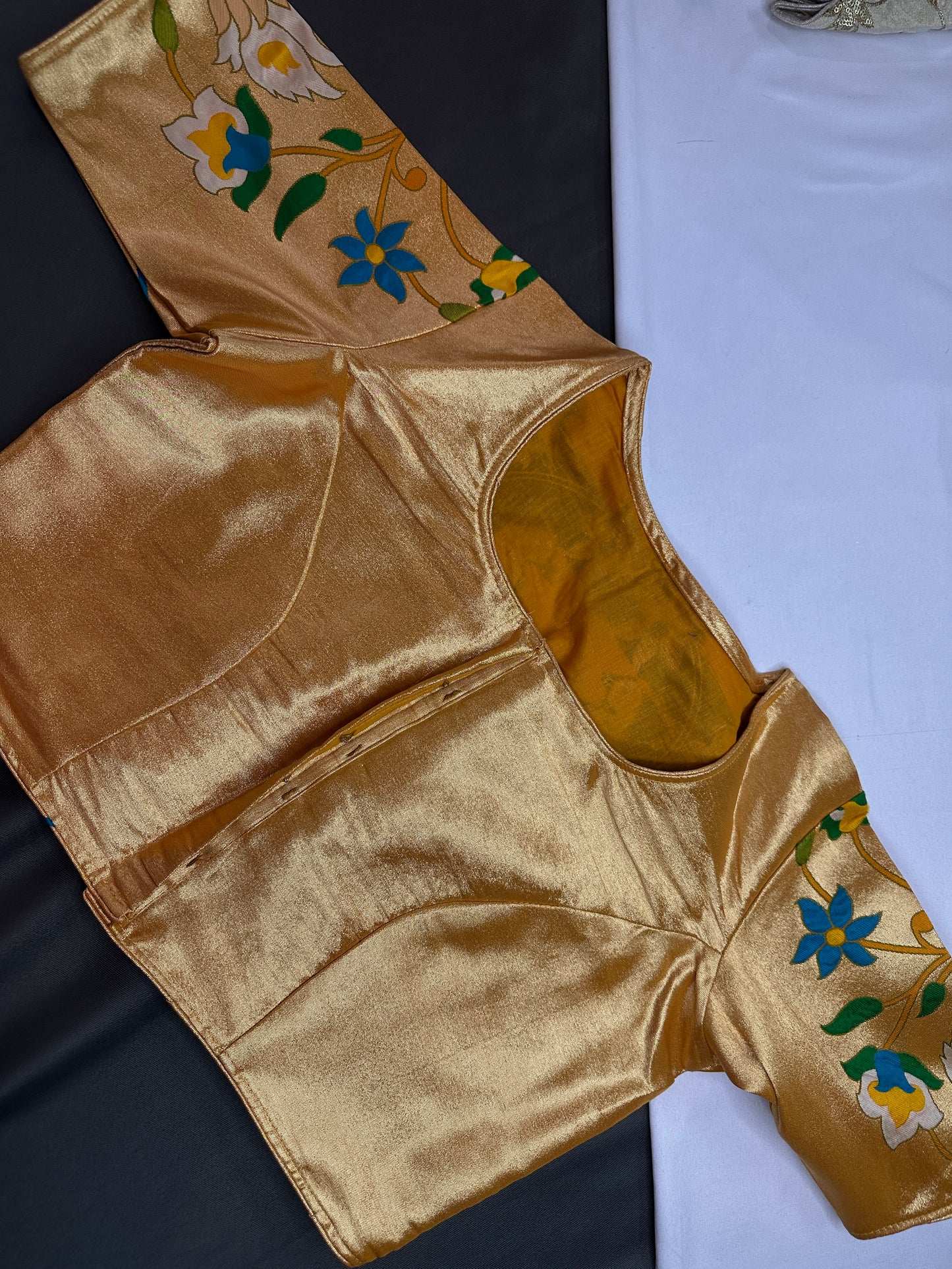 Yellowish Gold Pure Painthani Blouse - 