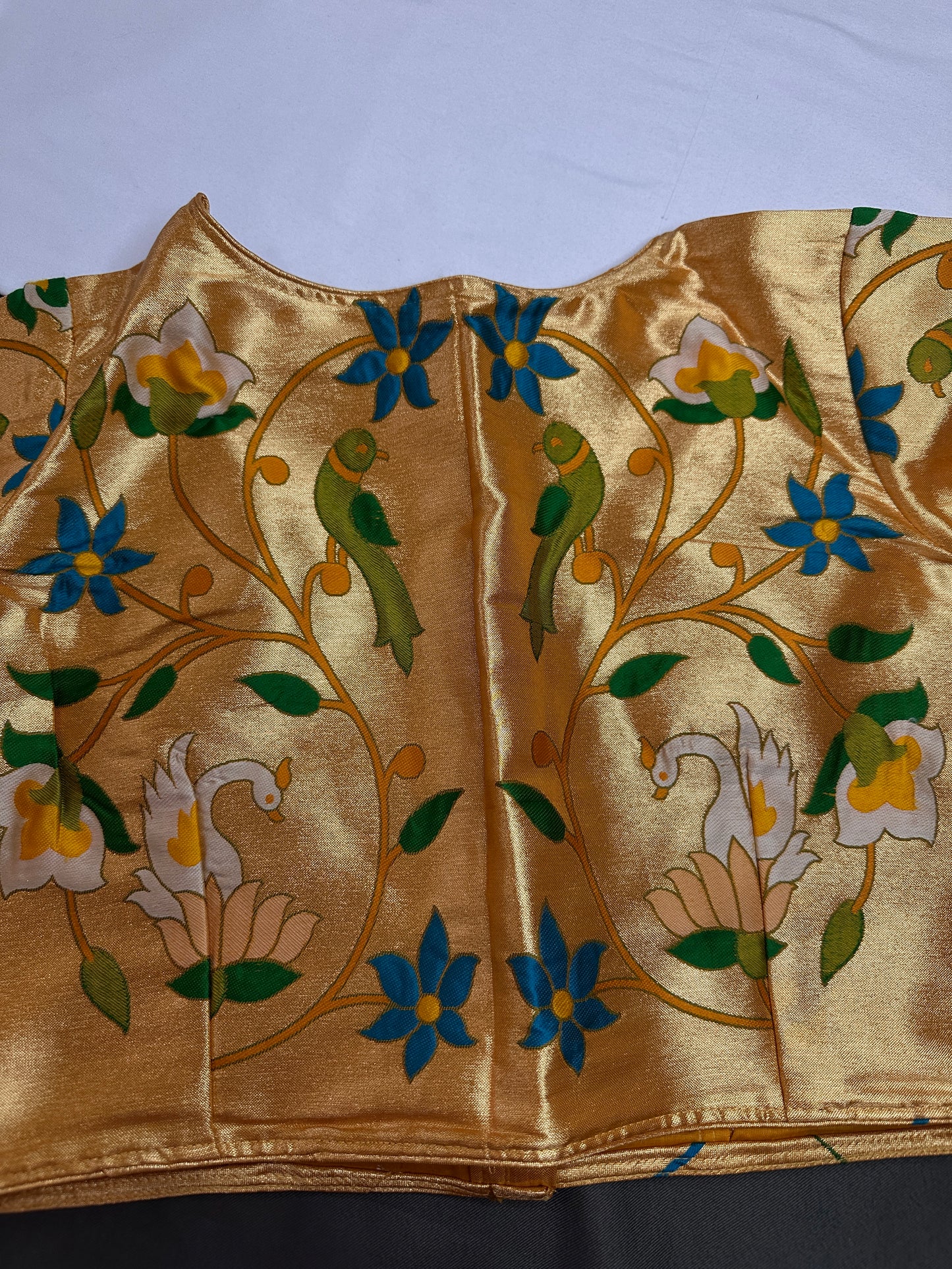 Yellowish Gold Pure Painthani Blouse - 