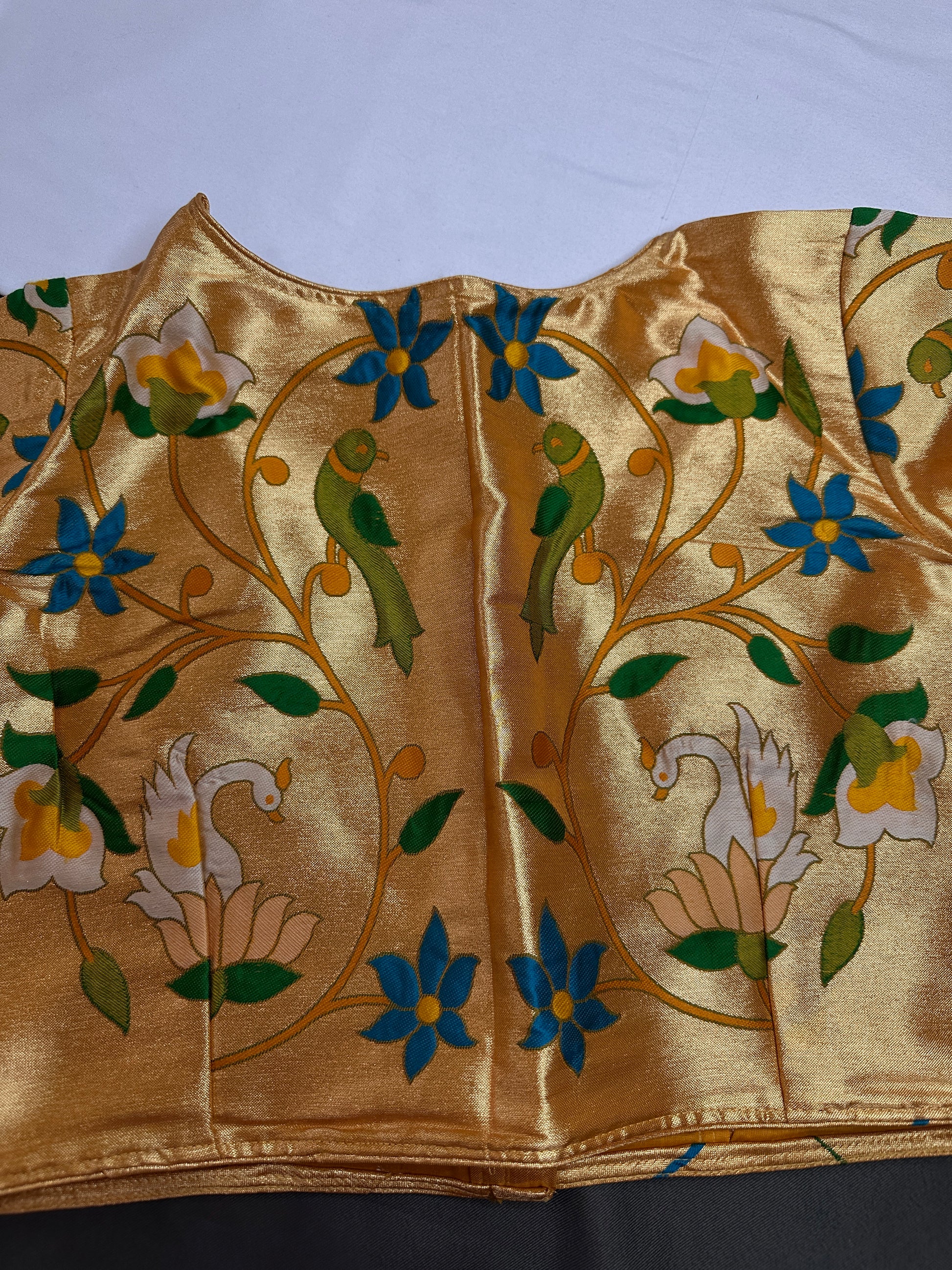 Yellowish Gold Pure Painthani Blouse - 