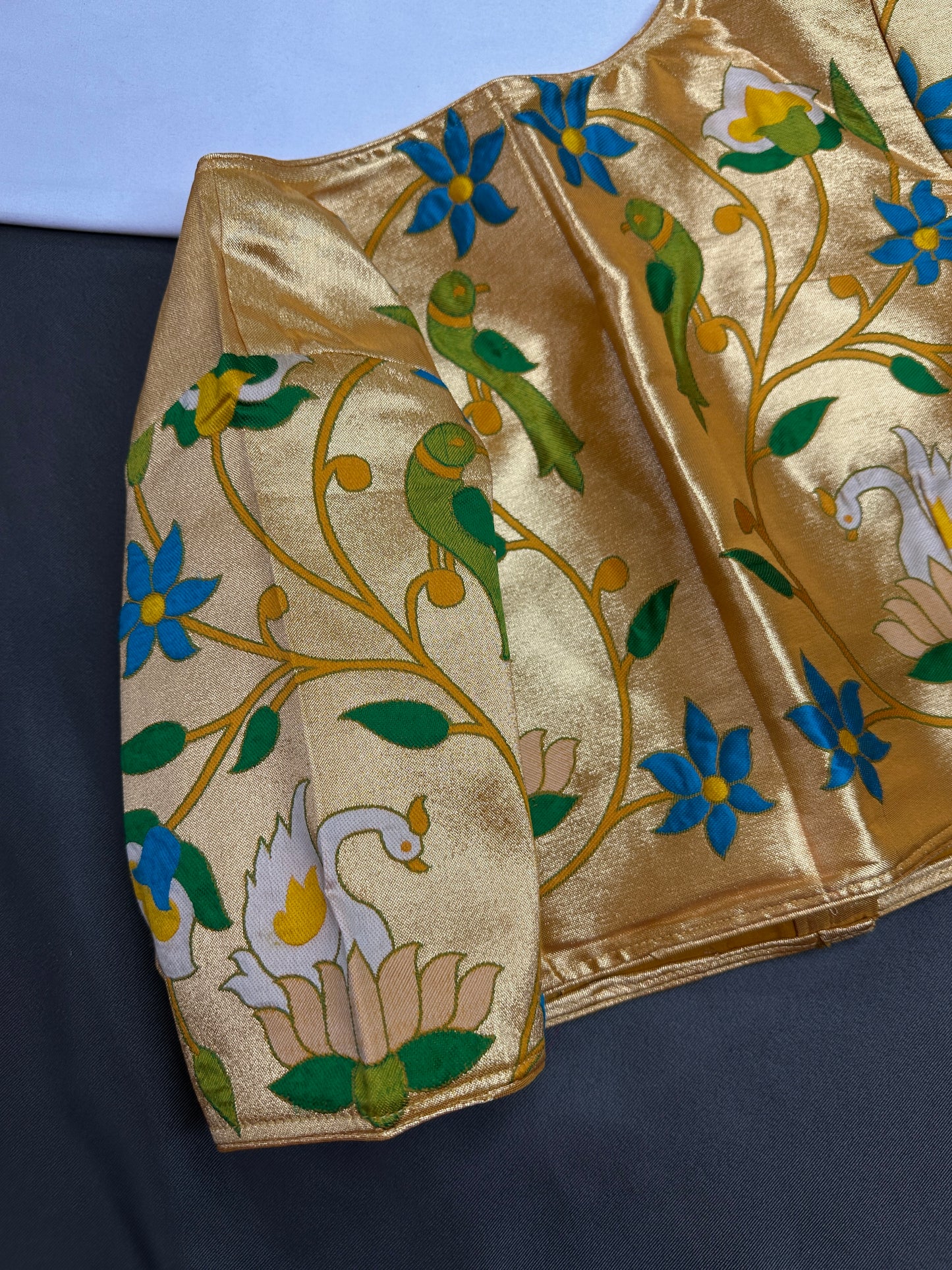 Yellowish Gold Pure Painthani Blouse - 