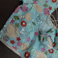 Blue Georgette Multi Coloor Embroidery Sequins Blouse - 