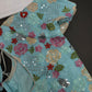 Blue Georgette Multi Coloor Embroidery Sequins Blouse - 