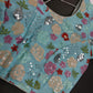 Blue Georgette Multi Coloor Embroidery Sequins Blouse - 