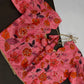 Pink Floral Silk Sequins Blouse - 