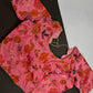 Pink Floral Silk Sequins Blouse - 