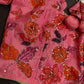 Pink Floral Silk Sequins Blouse - 
