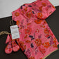 Pink Floral Silk Sequins Blouse - 