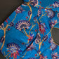Blue  Silk Kalamkari Sequins Blouse - 