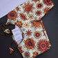 Beige Silk Kalamkari Sequins Blouse - 