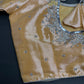 Pastel Peach Tissue Silk Maggam Aari Net Blouse - 