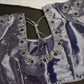 Purple Blue Tissue Silk Maggam Aari Net Blouse - 