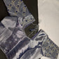 Purple Blue Tissue Silk Maggam Aari Net Blouse - 