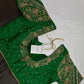 Green Silk Maggam Aari Work Blouse - 