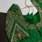 Green Silk Maggam Aari Work Blouse - 