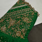 Green Silk Maggam Aari Work Blouse - 