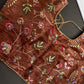 Brown Tissue Silk Embroidery Work Blouse - 