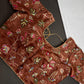 Brown Tissue Silk Embroidery Work Blouse - 