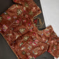 Brown Tissue Silk Embroidery Work Blouse - 