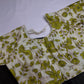 Cream Green Tissue Silk Sequins Work Blouse - 