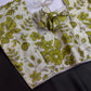 Cream Green Tissue Silk Sequins Work Blouse - 