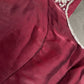 Crepe Maroon Silver Pearl Work Blouse - 