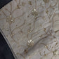 Beige Gold Sequins Embroidery Silk Blouse - 