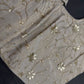 Beige Gold Sequins Embroidery Silk Blouse - 
