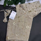 Beige Gold Sequins Embroidery Silk Blouse - 