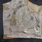 Beige Gold Sequins Embroidery Silk Sleevless Blouse - 
