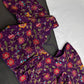 Purple Multi Color Pen Kalamakari Ready Made Blouse - 