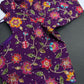Purple Multi Color Pen Kalamakari Ready Made Blouse - 