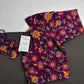 Purple Multi Color Pen Kalamakari Ready Made Blouse - 