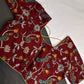 Brick Red Multi Color Pen Kalamakari Ready Made Blouse - 
