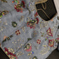 Blue Sequins Multi Color Embroidery Silk Blouse - 