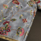 Blue Sequins Multi Color Embroidery Silk Blouse - 